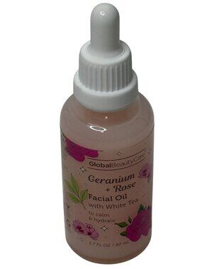 Global Beauty Care Geranium Rose Facial Oil White Tea Hydrating 1.7 oz
